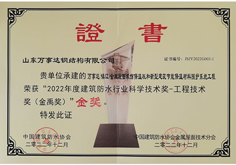 2022年度金禹獎(jiǎng)&ldquo;金獎(jiǎng)&rdquo;